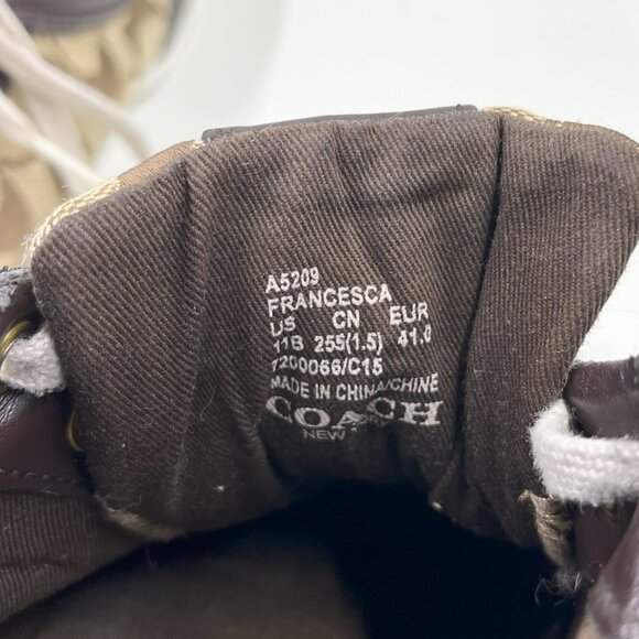 COACH Francesca Monogram Brown Sneakers Size 11B - Picture 6 of 7